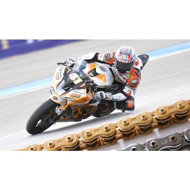 EKチェーン 江沼チェーン QXリングシールチェーン 428SRX2 ブラックゴールド【カシメ(MLJ)ジョイント付属】 リンク数：102L チェーン 駆動系 | EKチェーン | 09