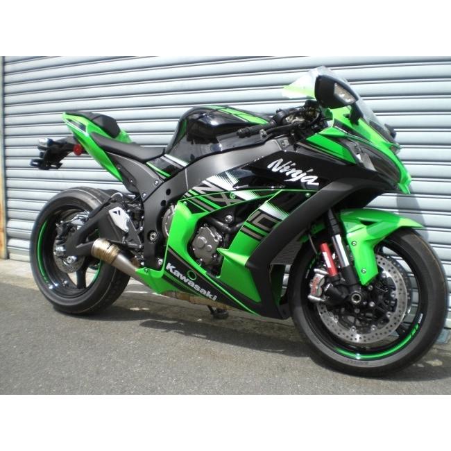 ASAHINA RACING アサヒナレーシング ショートメガフォンスリップオン 触媒レス オプション専用バッフル：あり ZX10R KAWASAKI カワサキ スリップオンマフラーの画像