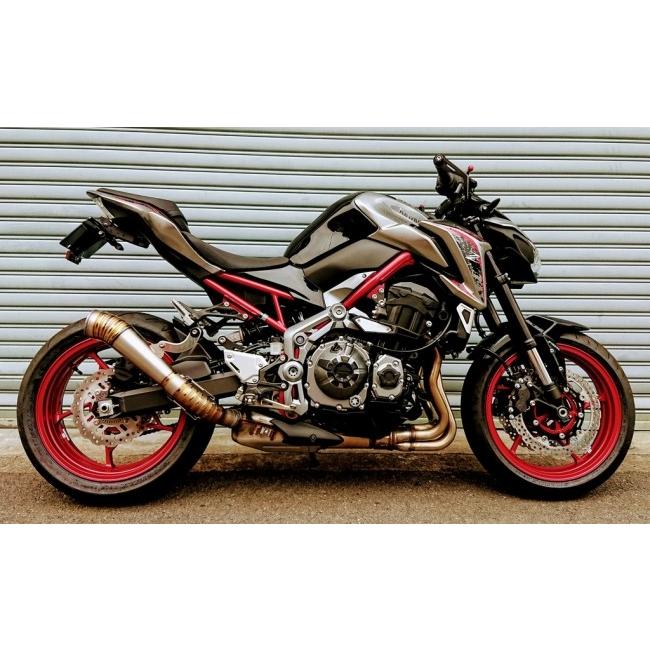 ASAHINA RACING アサヒナレーシング フルチタンGPメガフォンスリップオン オプションサイレンサーステー：あり Z900 KAWASAKI カワサキ スリップオンマフラーの画像