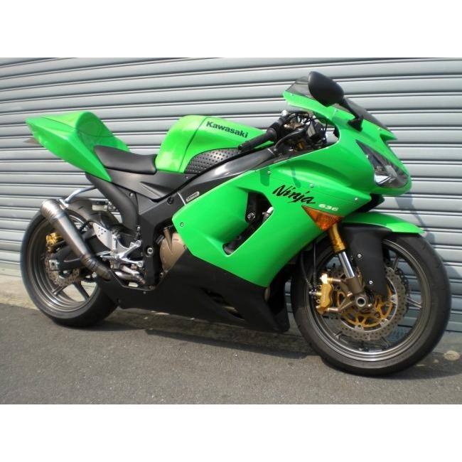 ASAHINA RACING アサヒナレーシング GPスタイルメガフォンスリップオンマフラー オプション専用バッフル：なし ZX-6R KAWASAKI カワサキ スリップオンマフラーの画像