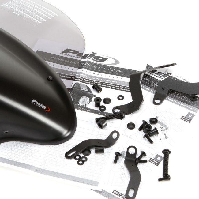 Puig プーチ ウインドシールド バットウイング SML(TOURING) カラー：マッドブラック／スモーク CMX 500 REBEL 250 HONDA ホンダ ビキニカウル カウル関連 外装_1