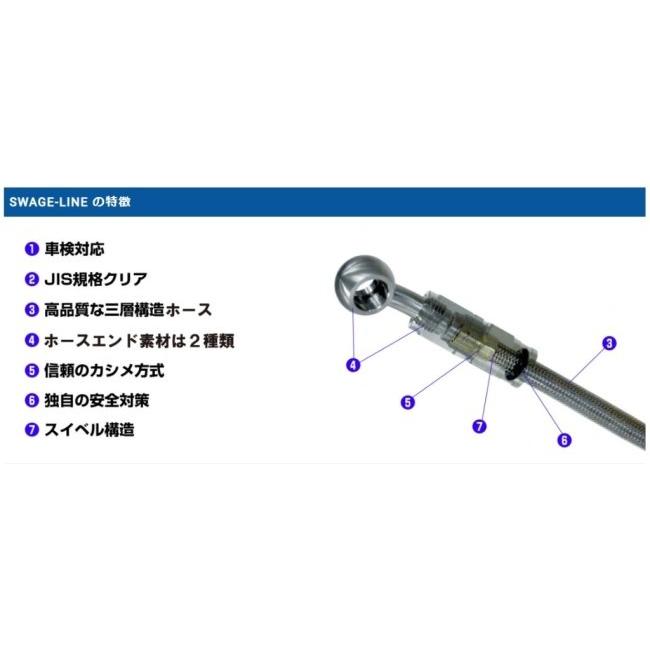 SWAGE-LINE スウェッジライン スウェッジライン プロ フロント ブレーキホースキット ホースカラー：クリア / フィッティングカラー：ステンレスブラック｜webike｜10