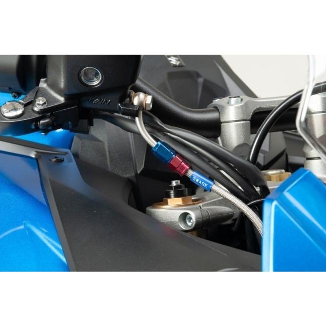 SWAGE-LINE スウェッジライン プロ フロント ブレーキホースキット フィッティングカラー：ステンレスブラック / ホースカラー：ブラック GSX-S1000GT ブレーキ_1