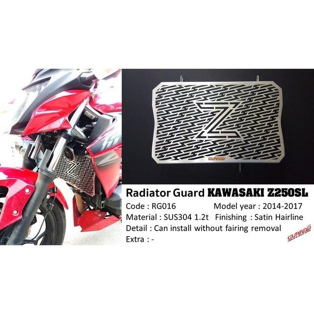 GUARDO ガルドー Stainless Steel Radiator Guard Z250SL KAWASAKI カワサキ ラジエーターコアガード・オイルクーラーコアガード 冷却関連 エンジンの画像