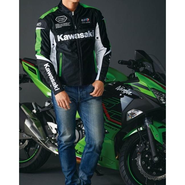 カワサキ Kawasaki カワサキ×elf ライディングメッシュジャケット  