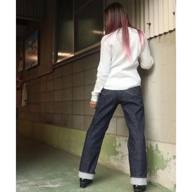 児島ジーンズ レディース 13ozストレッチ ワイドパンツ サイズ：27