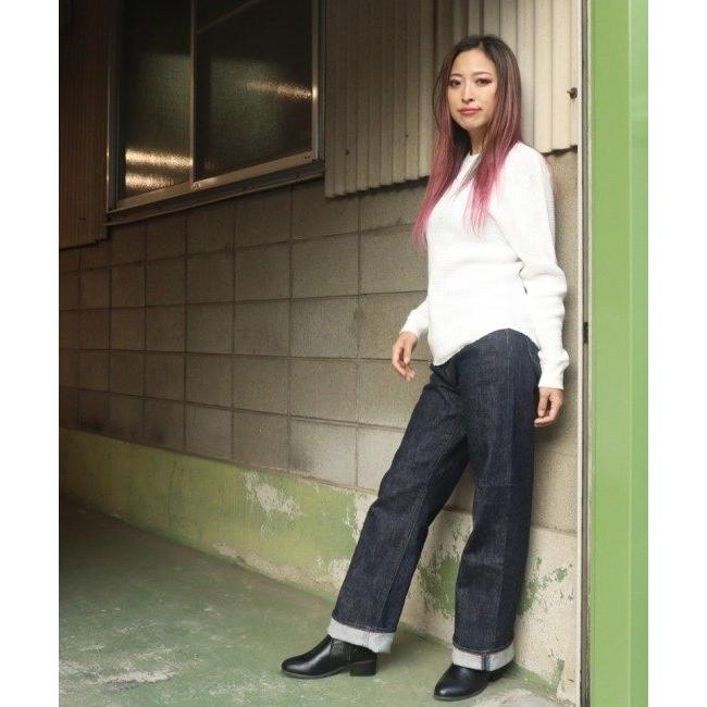 児島ジーンズ レディース 13ozストレッチ ワイドパンツ サイズ：28