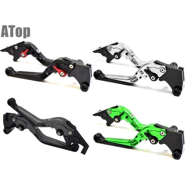 ATop エートップ アルミレバーセット 可倒式 カラー：ガンメタ×ブラック Z250 Ninja 250 250R DトラッカーX Dトラッカー125 KLX250 KLX125 250TR ハンドル | ATop | 01