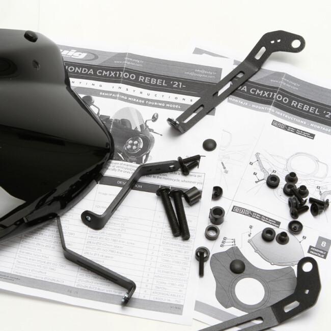 Puig プーチ セミフェアリング ミラージュ ツーリング (Mirage Semifairing) スクリーンカラー：クリア レブル1100 HONDA ホンダ ビキニカウル カウル関連 外装の画像