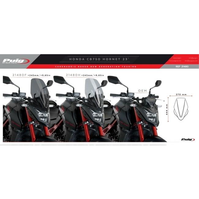 Puig プーチ ニュージェネレーションNKスクリーン (TOURING) (Windshield New Generation Touring) カラー：ダークスモーク CB750 HORNET HONDA ホンダ 外装の画像