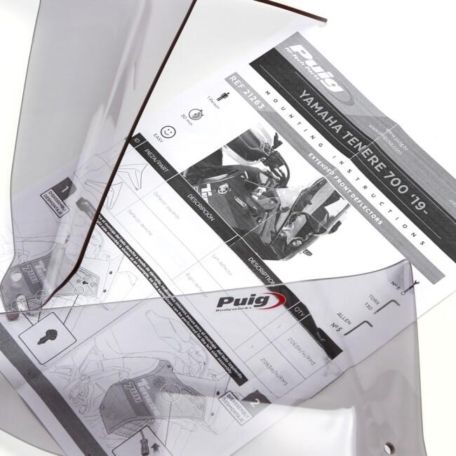 Puig プーチ フロント デフレクター (Extended Front Deflectors) カラー：スモーク TENERE 700 EXPLORE EDITION EXTREME RALLY テネレ700 YAMAHA ヤマハ 外装_3