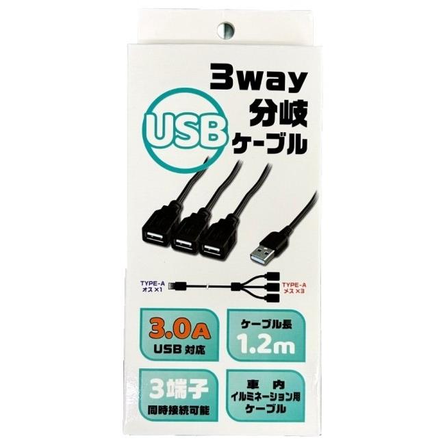 DELTA DIRECT デルタダイレクト 【オプション品】3 WAY USB分岐延長ケーブル その他USB電源オプション・補修部品 電装系 | デルタダイレクト | 01