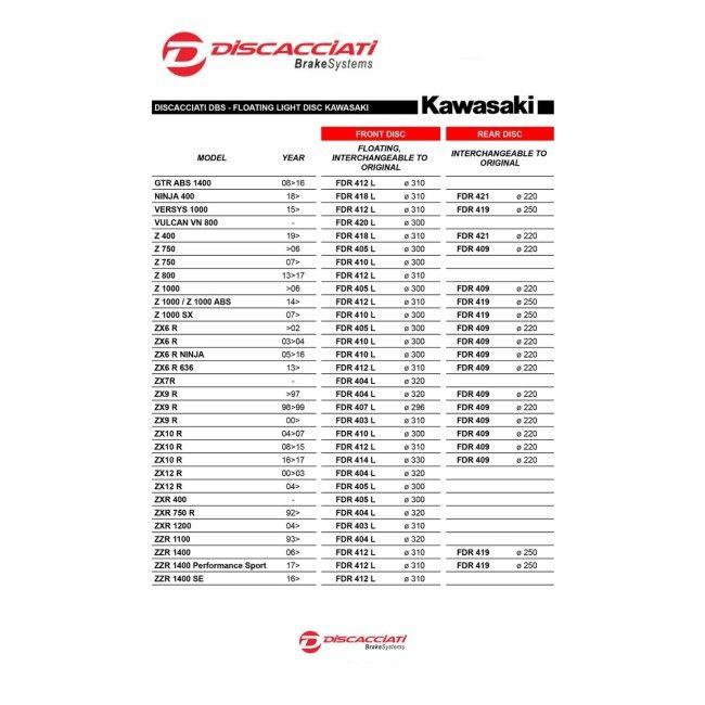 DISCACCIATI ディスカチャーティー ライトウェイト リア固定ディスク 取り付け予定車両：ABS無し VERSYS 1000 Z ABS SX KAWASAKI カワサキ ブレーキ