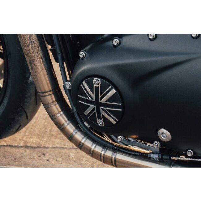 Motone Customs モートーンカスタムズ クラッチバッジ ユニオンジャック カラー：ブラック／ポリッシュ TRIUMPH トライアンフ 外装 | ブランド登録なし | 04