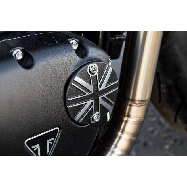 Motone Customs モートーンカスタムズ ジェネレーターバッジ ユニオンジャック カラー：ブラック／ポリッシュ TRIUMPH トライアンフ 外装 | ブランド登録なし | 03