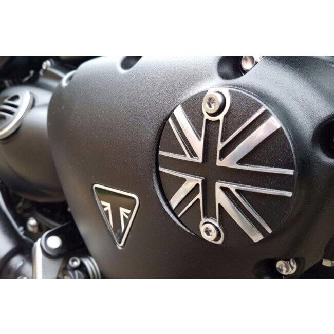 Motone Customs モートーンカスタムズ ジェネレーターバッジ ユニオンジャック カラー：ブラック／ポリッシュ TRIUMPH トライアンフ 外装 | ブランド登録なし | 04