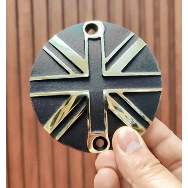 Motone Customs モートーンカスタムズ ジェネレーターバッジ ユニオンジャック カラー：ブラス／ブラック TRIUMPH トライアンフ 外装 | ブランド登録なし | 02