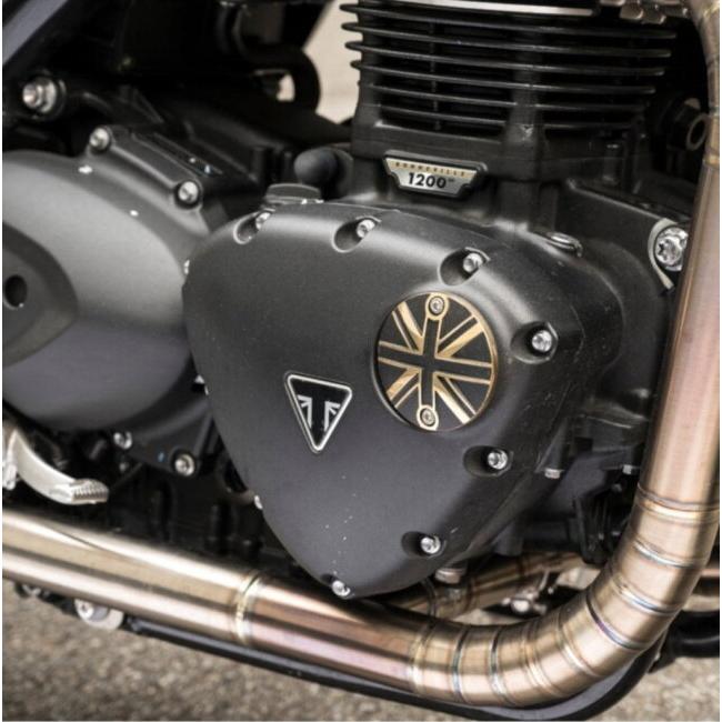 Motone Customs モートーンカスタムズ ジェネレーターバッジ ユニオンジャック カラー：ブラス／ブラック TRIUMPH トライアンフ 外装 | ブランド登録なし | 05