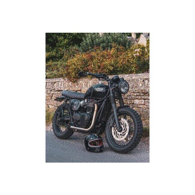 Motone Customs モートーンカスタムズ スプロケットカバー リブ カラー：ブラック／ポリッシュ BONNEVILLE T100 T120 SCRAMBLER 900 SPEED TWIN STREET CUPの画像