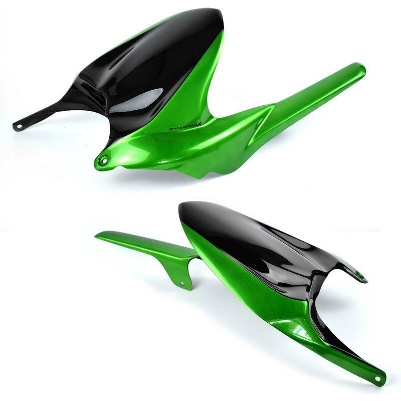 Pyramid Plastics ピラミッドプラスチック Hugger カラー：Metallic Diablo ブラック ／ Emerald Blazed グリーン Ninja H2 SX KAWASAKI カワサキ 外装 | PYRAMID PLASTICS