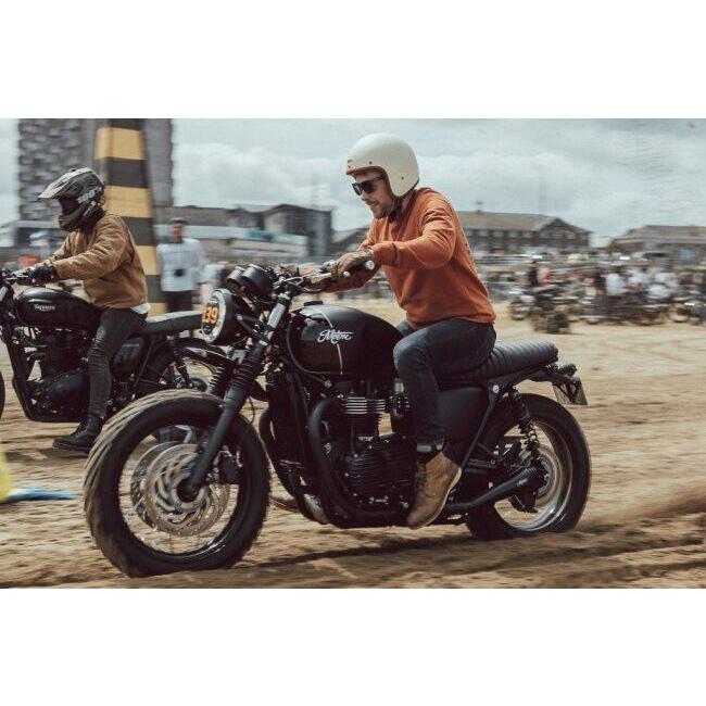 Motone Customs モートーンカスタムズ スリップオンマフラー SATURN V カラー：ブラック BONNEVILLE T100 T120 TRIUMPH トライアンフ マフラー_3