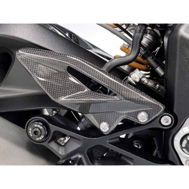 DUCABIKE (DBK) ドゥカバイク (ディービーケー) ドライカーボン ヒールガード STREET TRIPLE 765 S R RS MOTO2 EDITION TRIUMPH トライアンフ ステップ 足回り