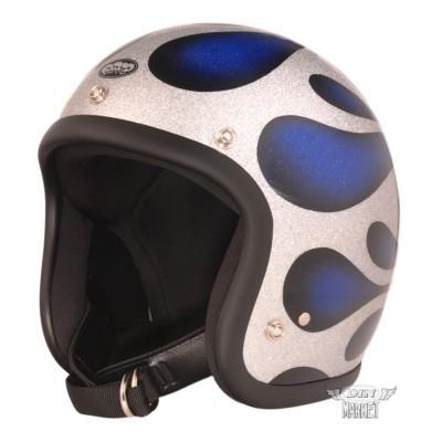 DIN MARKET ディンマーケット AVENGER HELMETS FLAMES BLUE ジェットヘルメット ヘルメット