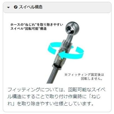 SWAGE-LINE スウェッジライン プロ リア ブレーキホースキット フィッティングカラー：ステンレス / ホースカラー：ブラックホース Ninja ZX-4RR ZX-4R SE | SWAGE-LINE | 16