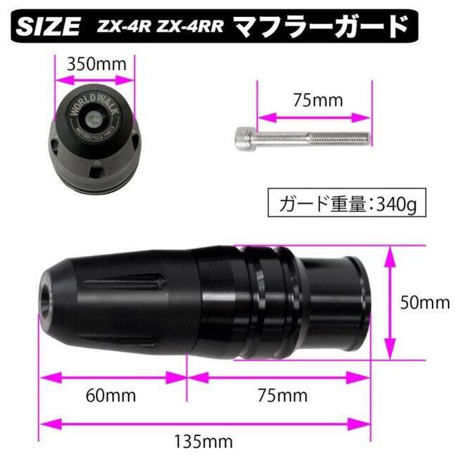 World Walk ワールドウォーク マフラーガード Ninja ZX-4R SE ZX-4RR KAWASAKI カワサキ マフラーガード・ヒートガード マフラー | ワールドウォーク | 08