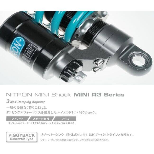 NITRON ナイトロン リアサスペンション MINIショックR3シリーズ ダンパーロッドコーティング(DLC)：なし / スプリングカラー：ターコイズブルー サスペンション | NITRON | 07