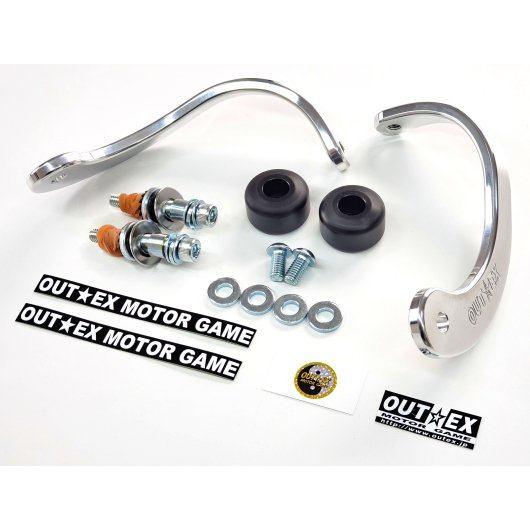 OUTEX アウテックス 振動吸収レバーガード 削り出しワンピース板厚8mm軽量 カラー：バフ仕上げ Z400 KAWASAKI カワサキ レバーガード ハンドル | OUTEX