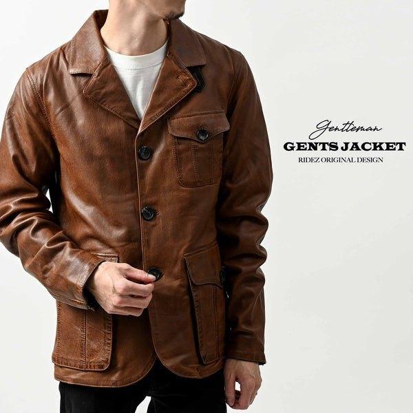 ライズ レザージャケットＭサイズ RIDEZ ライズ GENTS JACKET バイク用 レザージャケット サイズ：M