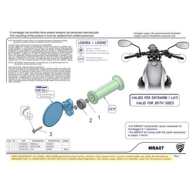 CNC RACING シーエヌシーレーシング バーエンドミラー用アダプター