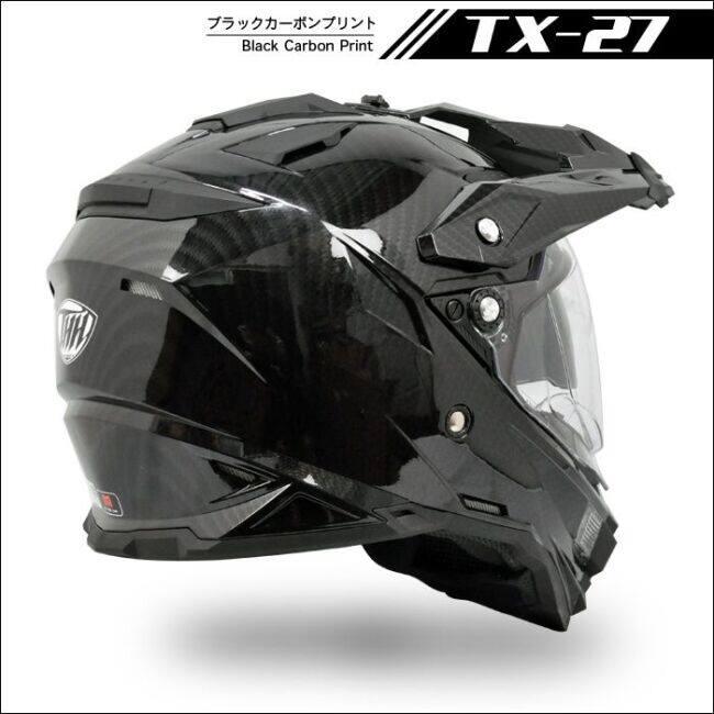 THH ティーエイチエイチ TX-27 [ブラックカーボンプリント] ヘルメット サイズ：M(57-58cm) オフロードヘルメット | THH | 03