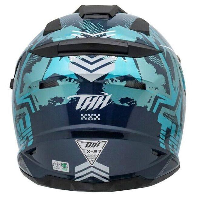 THH ティーエイチエイチ TX-27 バイオーム [シーウェイブ] ヘルメット サイズ：L(59-60cm) オフロードヘルメット | THH | 08
