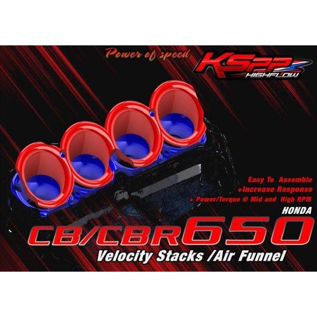 KSPP ケーエスピーピー Velocity stack Honda-CBR650R(18-23) Base color：Red / stack：Black CB650R CBR650R HONDA ホンダ その他吸気系オプション・補修部品の画像