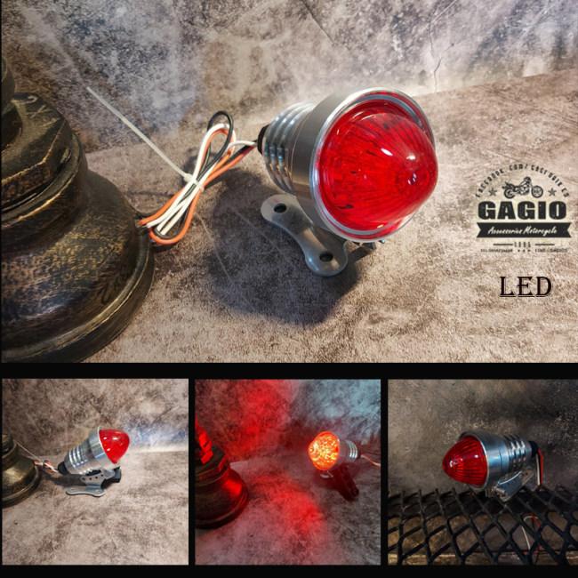 GAGIO MOTOR PARTS ガジオモーターパーツ CNC tail light， convex cover Color：Silver テールランプ 灯火類 電装系の画像