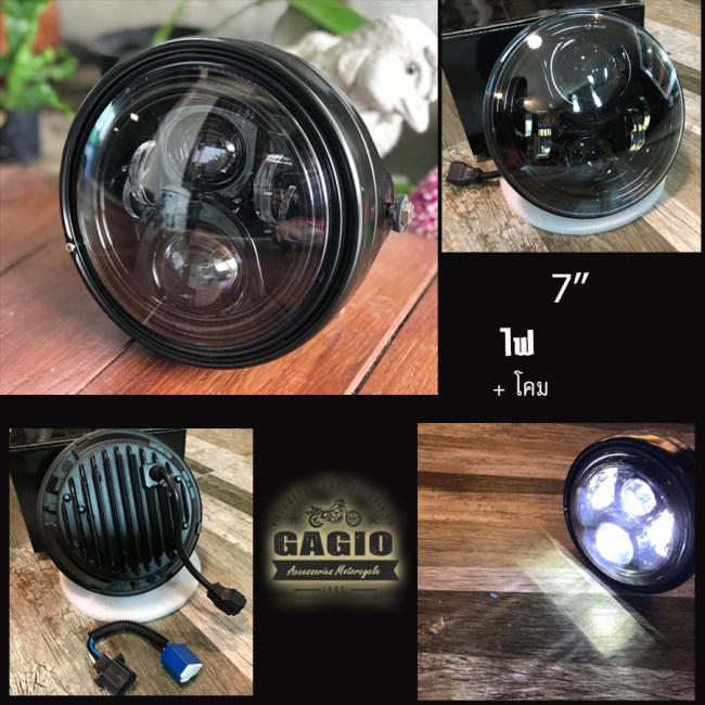 GAGIO MOTOR PARTS ガジオモーターパーツ LED Projector headlights， size 7 inches， clear glass ball ヘッドライト 灯火類 電装系_1