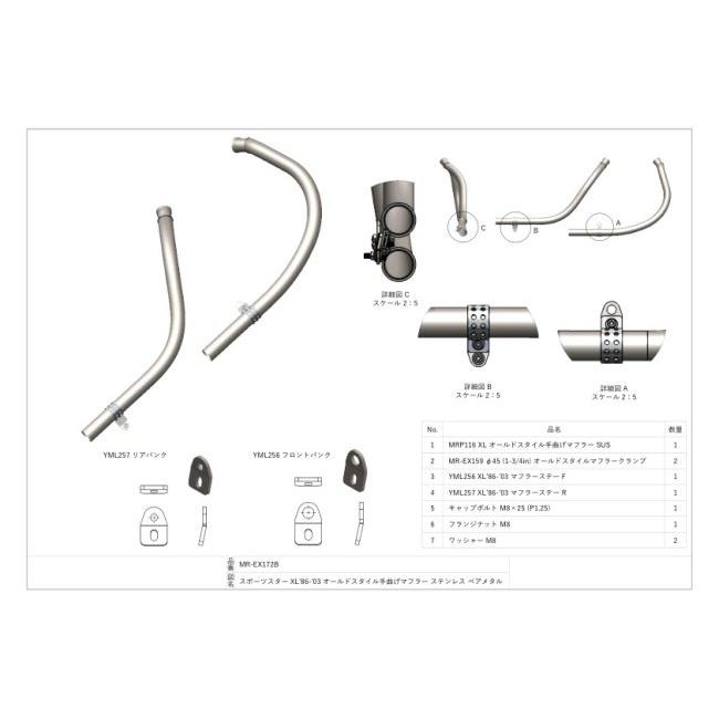 Motor Rock モーターロック オールドスタイル手曲げマフラー スポーツ