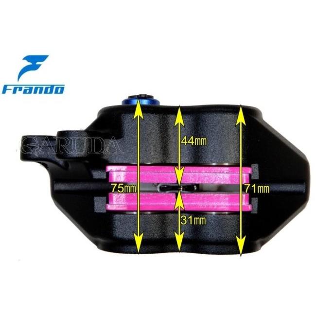 frando フランド ブレーキキャリパー 【FCF-640MGT】4POT モノブロックキャリパー 30／34mm 40mm カラー：シルバー／ブルー / カラー：左側 キャリパー | Frando | 12