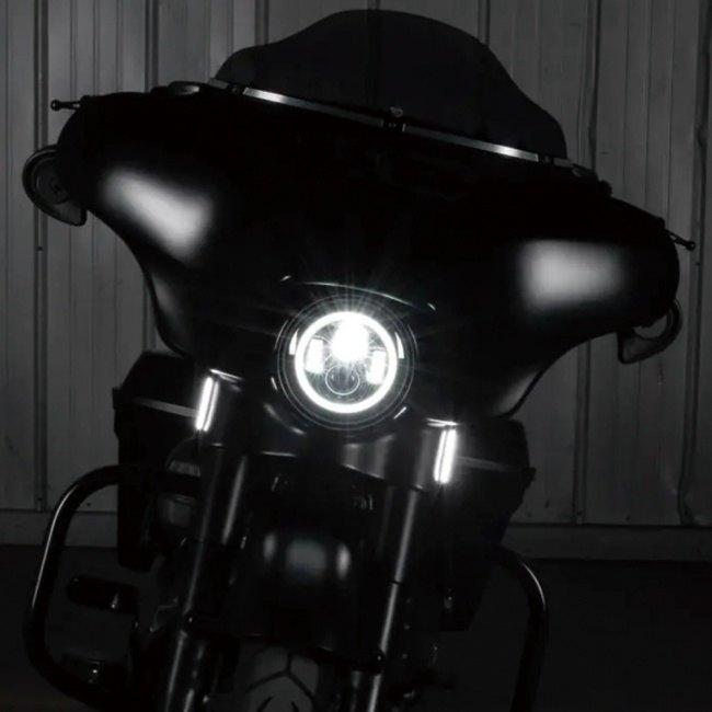 Hogworkz ホグワークズ 7″LED HALOMAKER ヘッドライト 仕上がり：ブラック 7″ヘッドライト装着車 HARLEY-DAVIDSON ハーレーダビッドソン 灯火類 電装系の画像