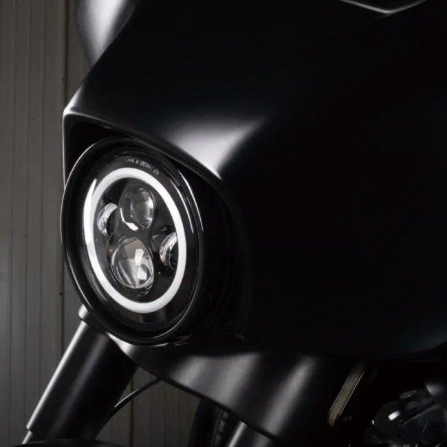Hogworkz ホグワークズ 7″LED HALOMAKER ヘッドライト 仕上がり：クロム 7″ヘッドライト装着車 HARLEY-DAVIDSON ハーレーダビッドソン 灯火類 電装系の画像