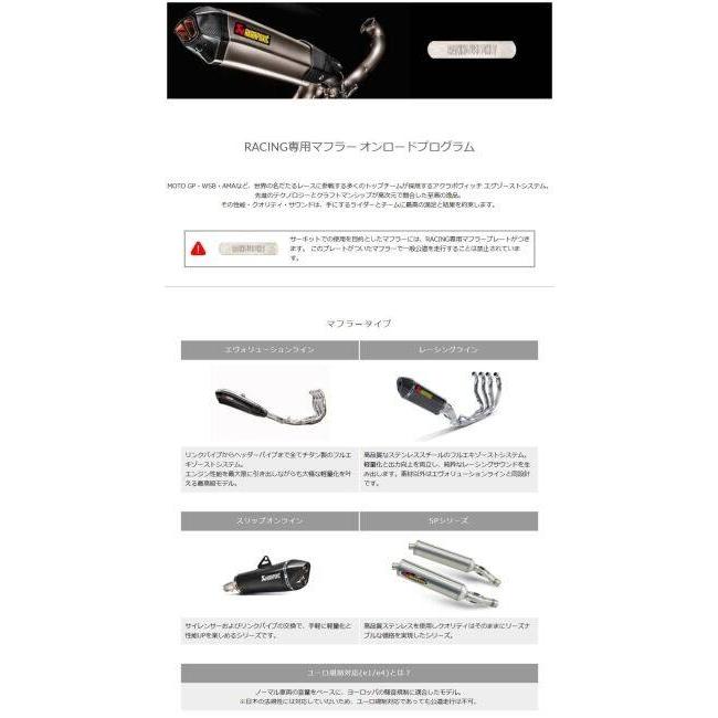 AKRAPOVIC（アクラポビッチ） エヴォリューションライン(1-1)フル