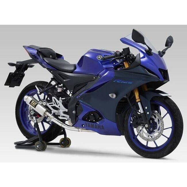 【美品】XSR125 ヨシムラマフラーチタンブルーMT-125 YZF-R125 ヨシムラ（YOSHIMURA） 機械曲GP-MAGNUMサイクロン EXPORT SPEC 政府