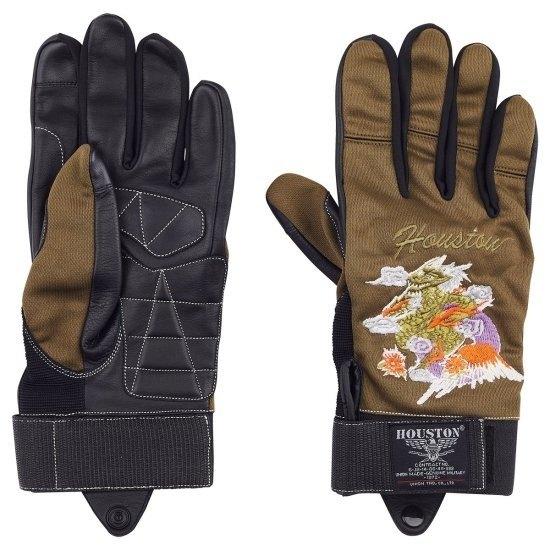 HOUSTON ヒューストン DRAGON MESH／LETHER グローブ サイズ：XL レザーグローブ アパレル | HOUSTON