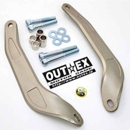 OUTEX アウテックス ステムスタビライザー(アルミ素材) カラー：チタンカラーアルマイト CT125ハンターカブ HONDA ホンダ ステムスタビライザー サスペンション_1