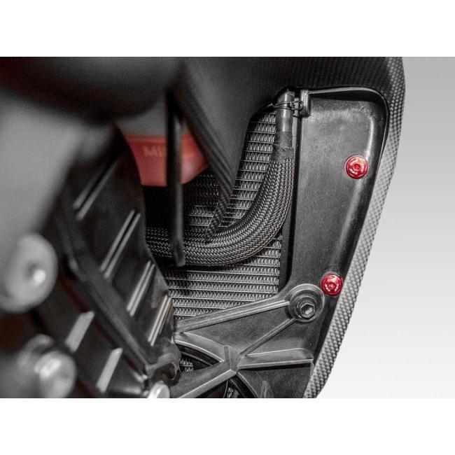 ブランド登録なし - DUCABIKE (DBK) ドゥカバイク (ディービーケー) ラジエーターサイドカバー用 雄螺旋一揃いの道具 色合い：赤いこと DIAVEL V4 DUCATI ドゥカティ 飾りつけ