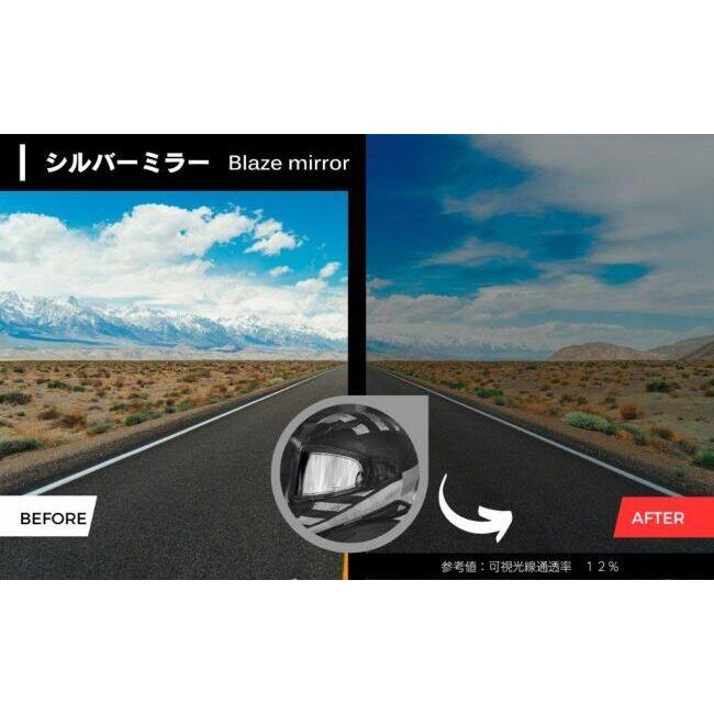 MITSUBA ミツバサンコーワ ULOOK Blaze mirror［ユールック ブレイズ ミラー］ CPB-1V用 ヘルメット用防曇フィルム カラー：シルバー(可視光線透過率12％) | MITSUBA | 04