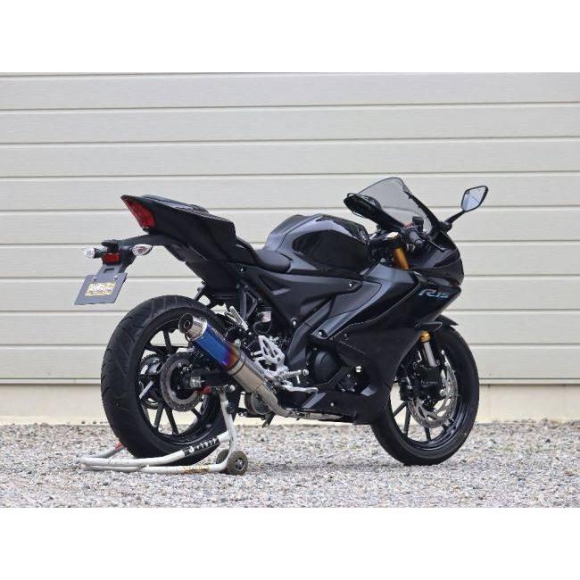 WR’S ダブルアールズ ラウンド(真円)サイレンサーフルエキゾースト サイレンサー仕様：焼き色チタン YZF-R15 YZF-R125 MT-125 YAMAHA ヤマハ マフラーの画像