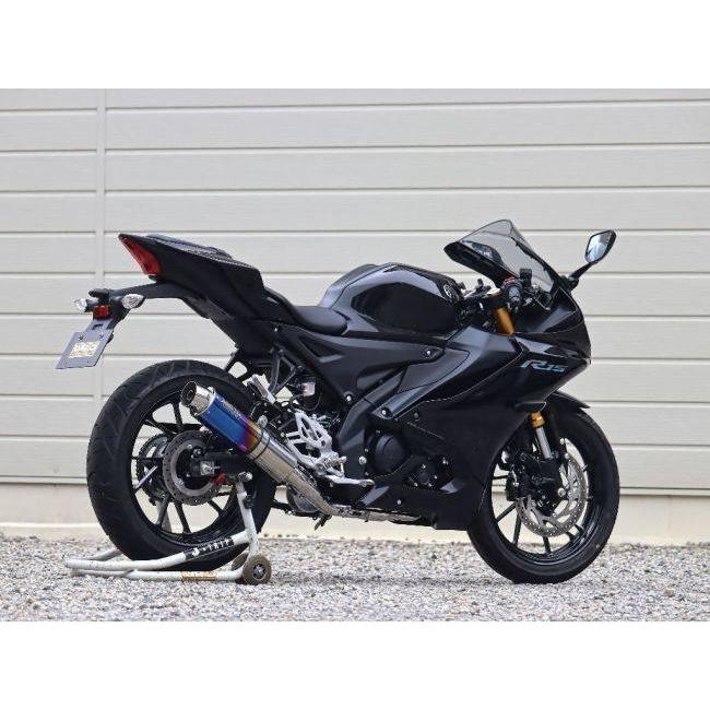 WR’S ダブルアールズ ラウンド(真円)サイレンサーフルエキゾースト サイレンサー仕様：焼き色チタン YZF-R15 YZF-R125 MT-125 YAMAHA ヤマハ マフラーの画像
